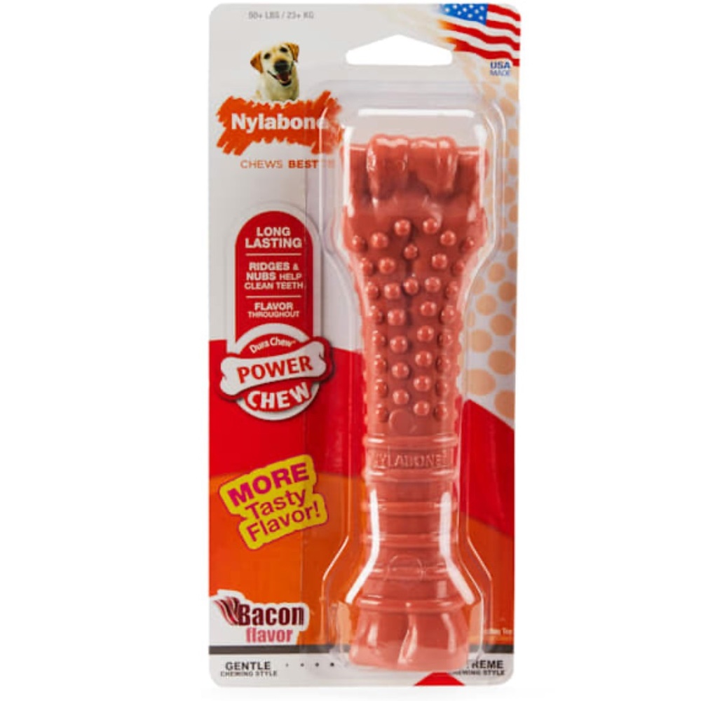 Nylabone Dura Chew Bacon Flavored Dog Bone (M)